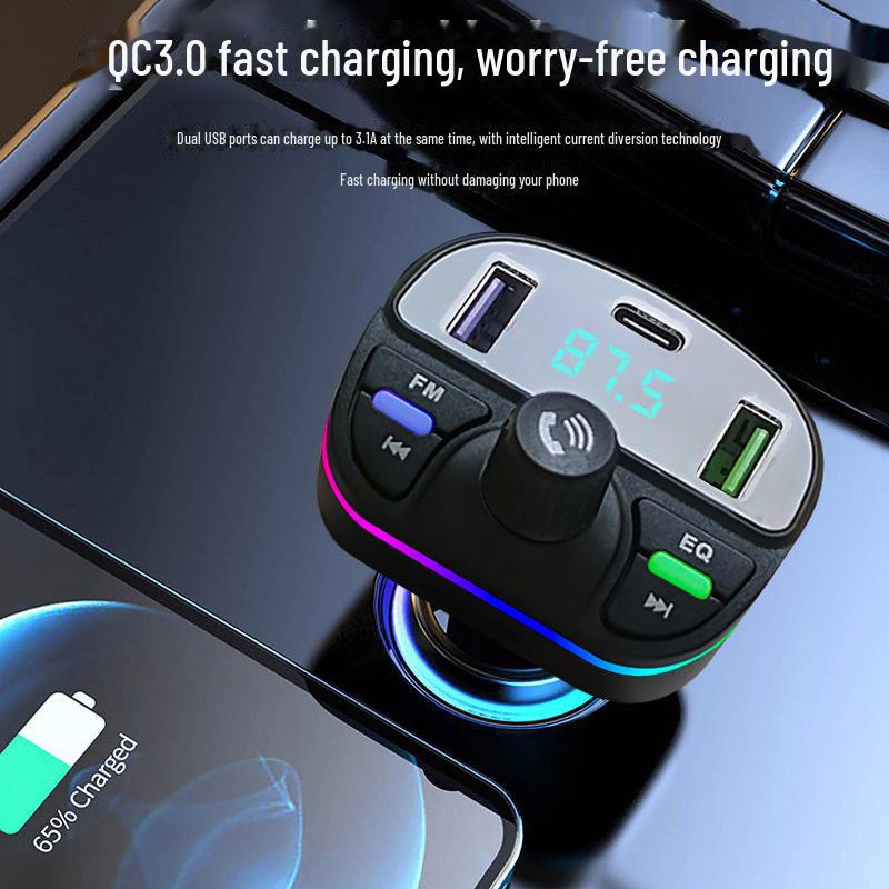 Автомобильный Bluetooth-приемник и FM-передатчик серии HT с MP3, звонками без помощи рук и быстрой зарядкой в автомобиле