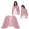 Womens 3/4 Sleeve Chiffon Cardigan Bolero Elegant Summer Ladies Wedding Wraps Shrug Bridal Shawl Evening Cover Up