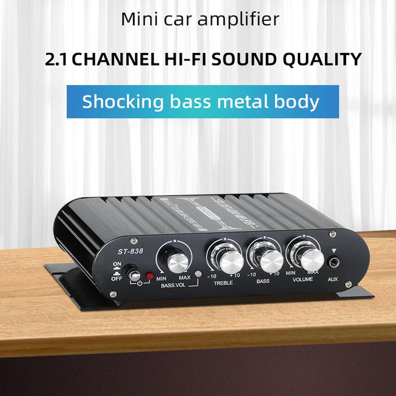 ST-838 2.1-канальный HiFi усилитель мощности, регулировка низких и высоких частот, стерео усилитель звука 80 Вт * 2, мини-мультимедийный плеер