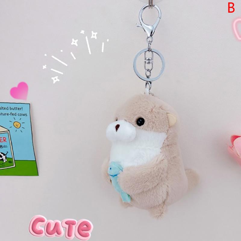 Bag Lovely Otters Plush Pendant Keychain Stylish Backpack Keyrings Pendant For Kid Boy Girl Women Men