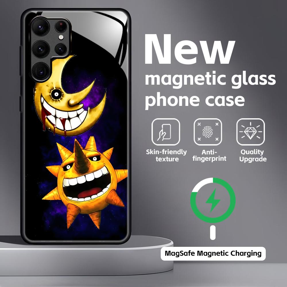 Anime SOUL EATER Phone Case For Samsung S25 S24 S23 S22 S21 S20 Plus Ultra Note20 Glass Magnetic Case