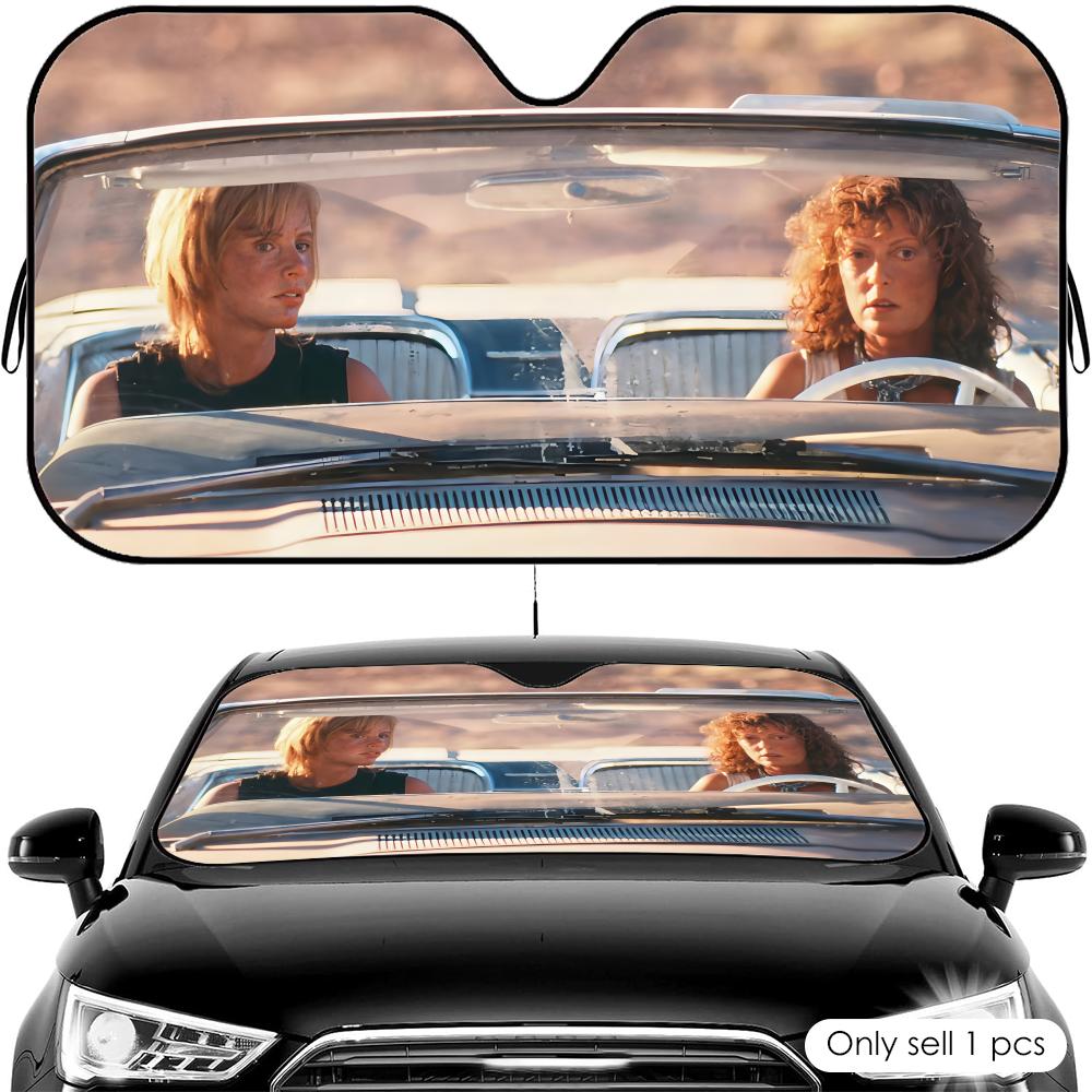 T-Thelma & L-Louise Sun Visor Reusable Aluminum Foil Car Windshield Sun Visor UV Protector Heat Insulation Cover Shade