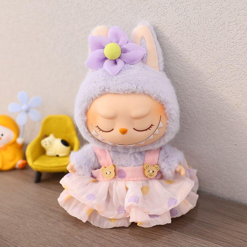 Labubu Pendant Clothes Labubu Cloth Sitting Clothes Baby Clothes Green Love Bear Dress