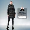 Tanboer Women's Shiny Mid-Length Goose Down Puffer Jacket