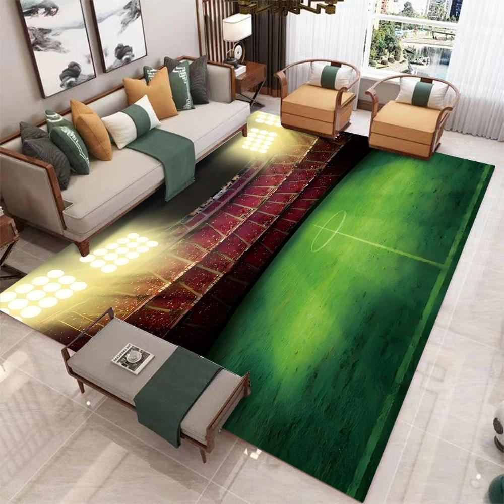 Football Area Rug Soccer Ball Sports Rugs for Living Room Floor Mat,Competitive Games Carpet,Home Decor Non-Slip Carpet for Home