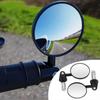2Pcs Round Motorbike Handlebar Mirror Flat/Convex Handle Bar End Mirror  for 16-18mm ID Handle