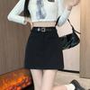 Gray Suit Short Skirt for Women In Summer New Style College Style Hot Girl High Waist Versatile A-line Hip Skirt