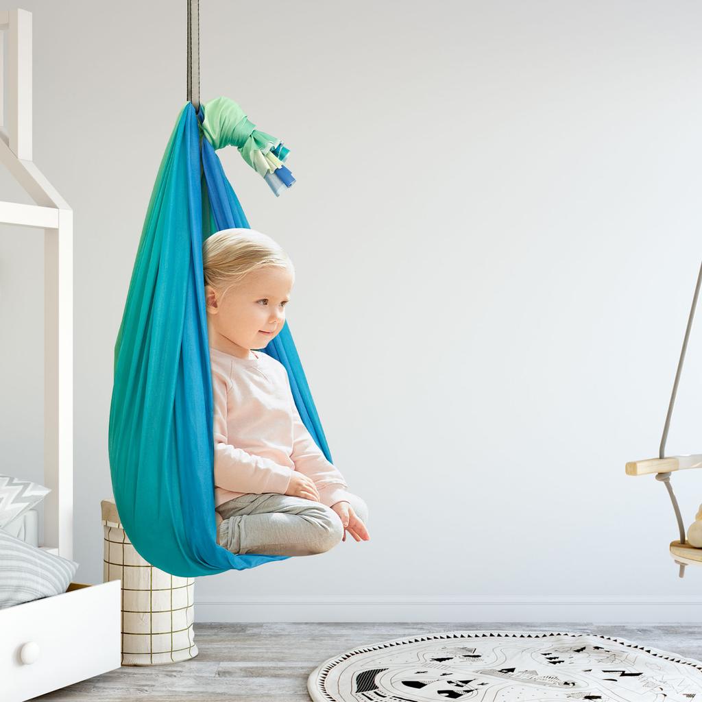 Сенсорные качели Двухслойные Детские Взрослые Вращающееся на 360° кресло Рождественские подарки Подвесной кокон Терапия Аутизм Дети В помещении Йога Гамак