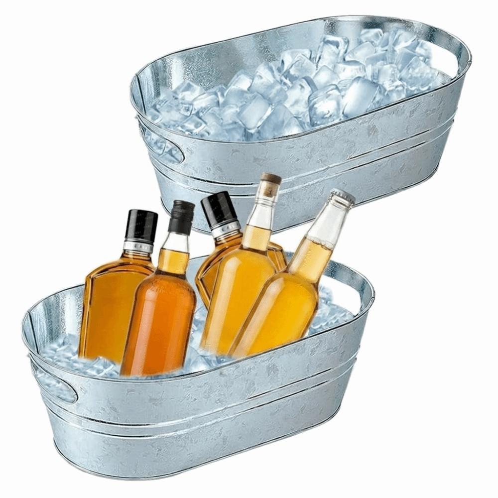 Metal Galvanized Tub 15L Drink Bucket High Quality Ice Bucket  Parties