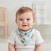 5PCS/SET Triangle Design Cotton Bibs Cartoon Print Feeding Bibs Cute Saliva Towel  Toddler Use