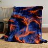 Flowing, wavy lines merging orange and blue hues with a textured effect. for all seasons blanket lunch break throw gift