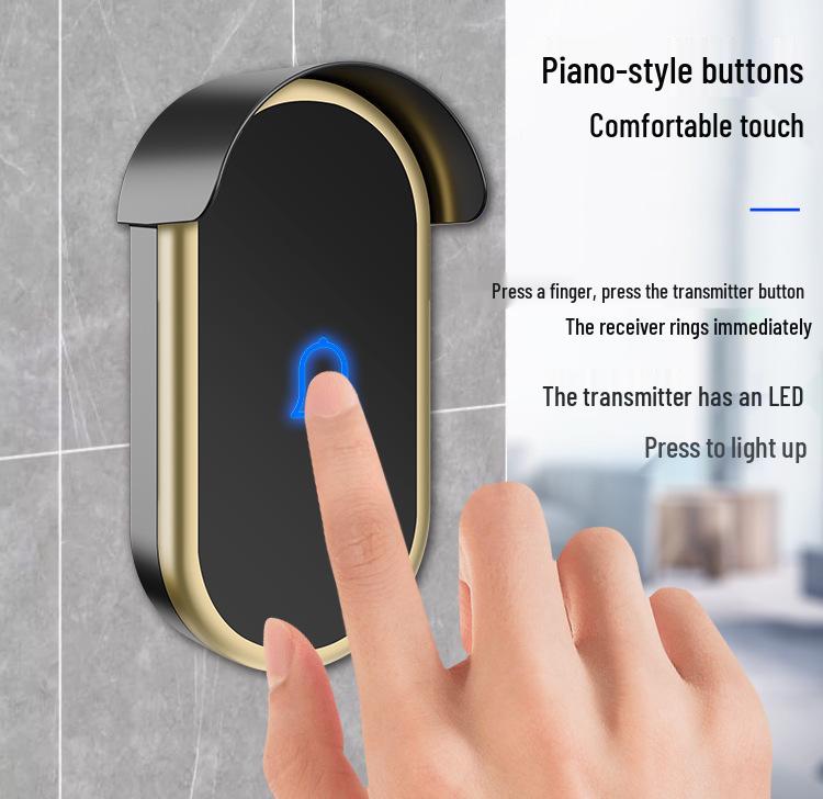 Two-in-Four Wireless AC Digital Doorbell - Waterproof Music Chime with Long-Range