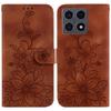 For Xiaomi 15T Stand Case Lily Flower Imprint Leather Phone Cover with Wrist Strap