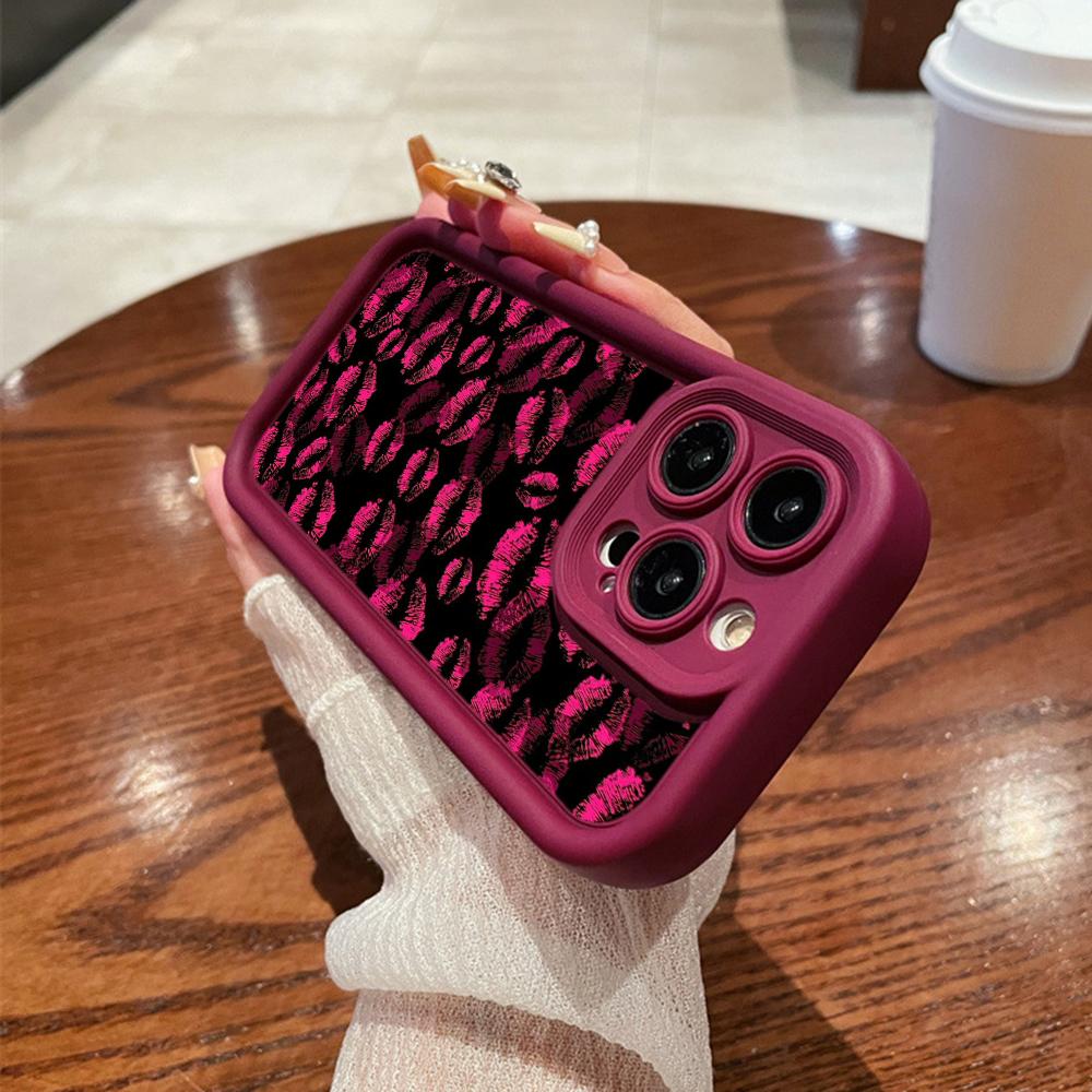 LZ22 Lips Kiss Digital Design силиконовый чехол для телефона Samsung A15 A35 S24 S23 Ultra S22 S21 Plus S20 A05 A06 A54 A55 A53 A14 M15 противоударный задний чехол