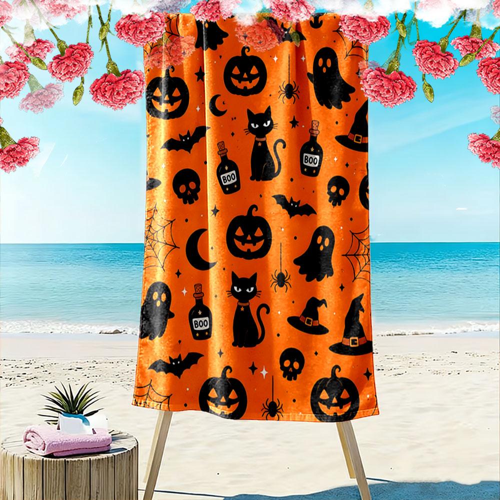 Whimsical spooky delight Print beach towel, quick drying, suitable for travel, outdoor sports, jogging, the beach and swimming, gift