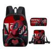 Student Deadpool 3pcs School Bag Backpack Lunch Bags Pencil Case Kids Gifts