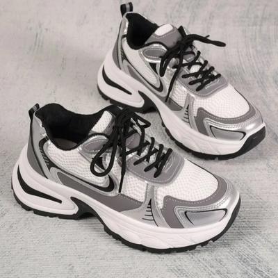 2024 Новые женские туфли высокого качества, женская спортивная обувь, модные сетчатые дышащие женские туфли на шнуровке с низким вырезом из вулканизированной стали