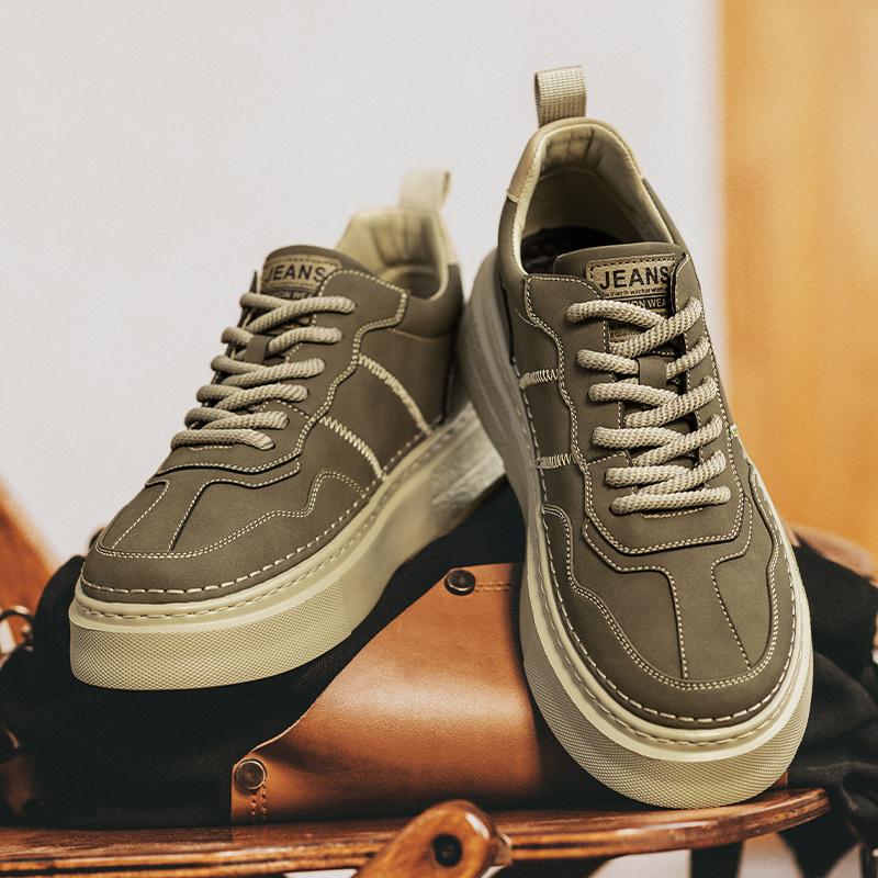 Fashion Fashion Men Vulcanize Shoe Casual Leather Casual Shoes Hot Sale Sneakers Tenis Masculino Comfort Lace-up Man Skateboard Footwear