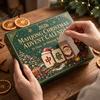 24 Day Countdown Calendar Chinese Mahjong Tile Advent Calendar, 24-Day Christmas Set with 2D Atmosphere Decor Acrylic Ornaments, Tree Hanging