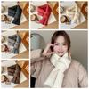 Keep Warm Cross Feather Shawl Solid Color Down Neck Scarf Simple Cotton Padded Scarf  Autumn/Winter
