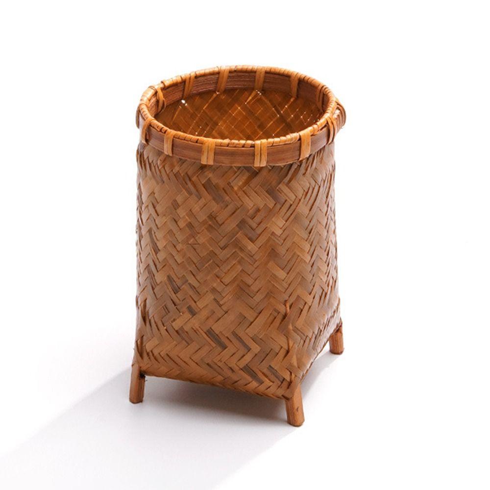 Natural Tea Ceremony Display Baskets Handmade Pencil Holder Multipurpose Makeup Brush Holder Home