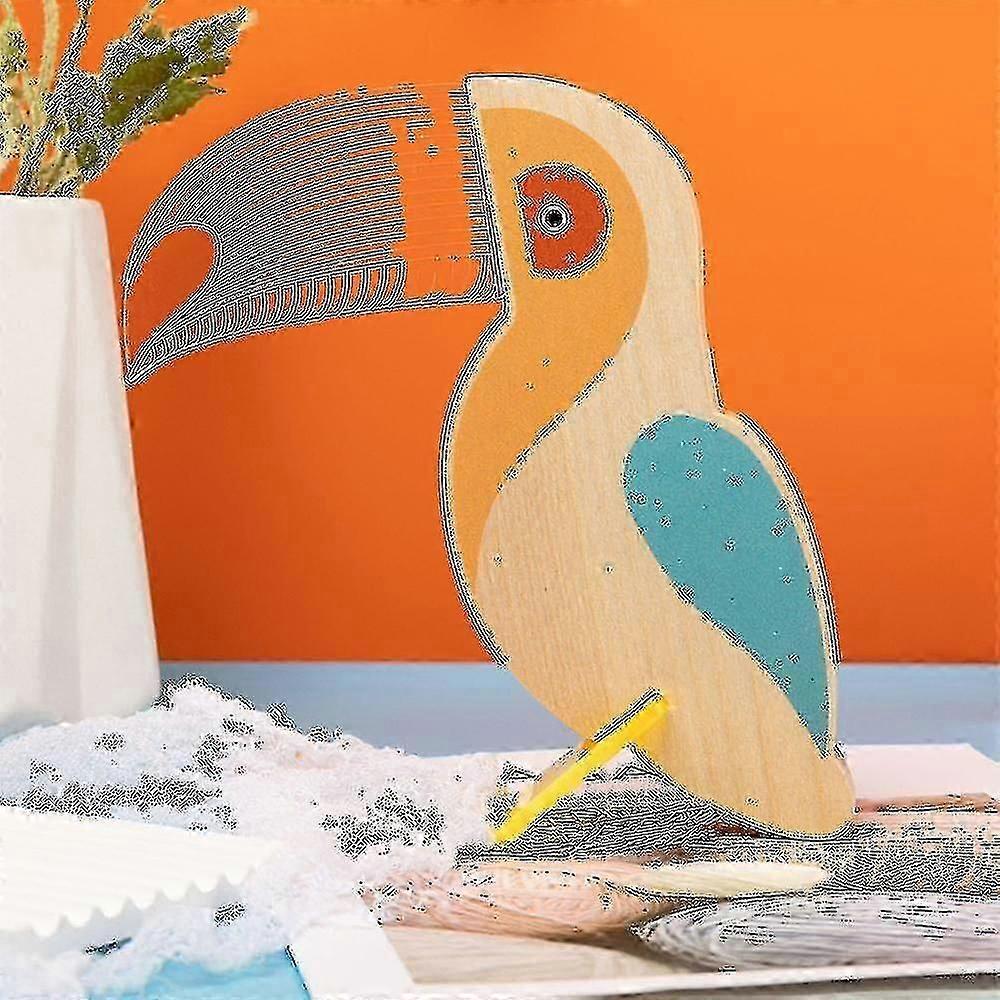 Battery Acrylic Night Light Wooden Animals Toucan Room Decoration Led Lamp
