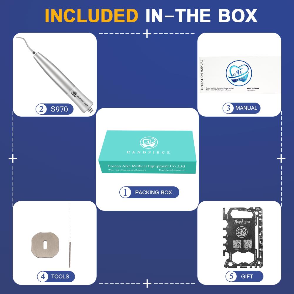 Dental Air Scaler Handpiece Oral Teeth Whitening And Cleaning Polishing Tools Ultrasonic Handpiece With 3 Tips