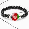 Unique Asian Country Flag Beaded Stretch Bracelet Handmade Mixed Material Unisex