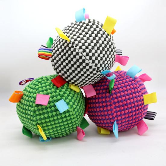 Собаки Звуковой мяч Игрушка-мяч для щенков со встроенным колокольчиком Устойчивый к жеванию Мяч для бросания и приноса для тренировки собак Интерактивная игра Снятие скуки