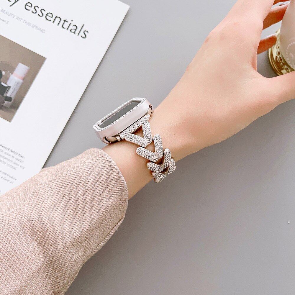 Ремешок для Apple Watch ultra 2, чехол для ремешка i Watch Series 10 9 8 7 6 5 4 3 42 мм 46 мм 41 мм 45 мм 49 мм, металлический браслет на замену для женщин