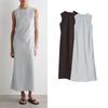 CS Summer New Product Women's Clothes Minimalist Round Neck Sleeveless Standard Edition Diagonal Cut Mid Length Long Length Dress 1271954