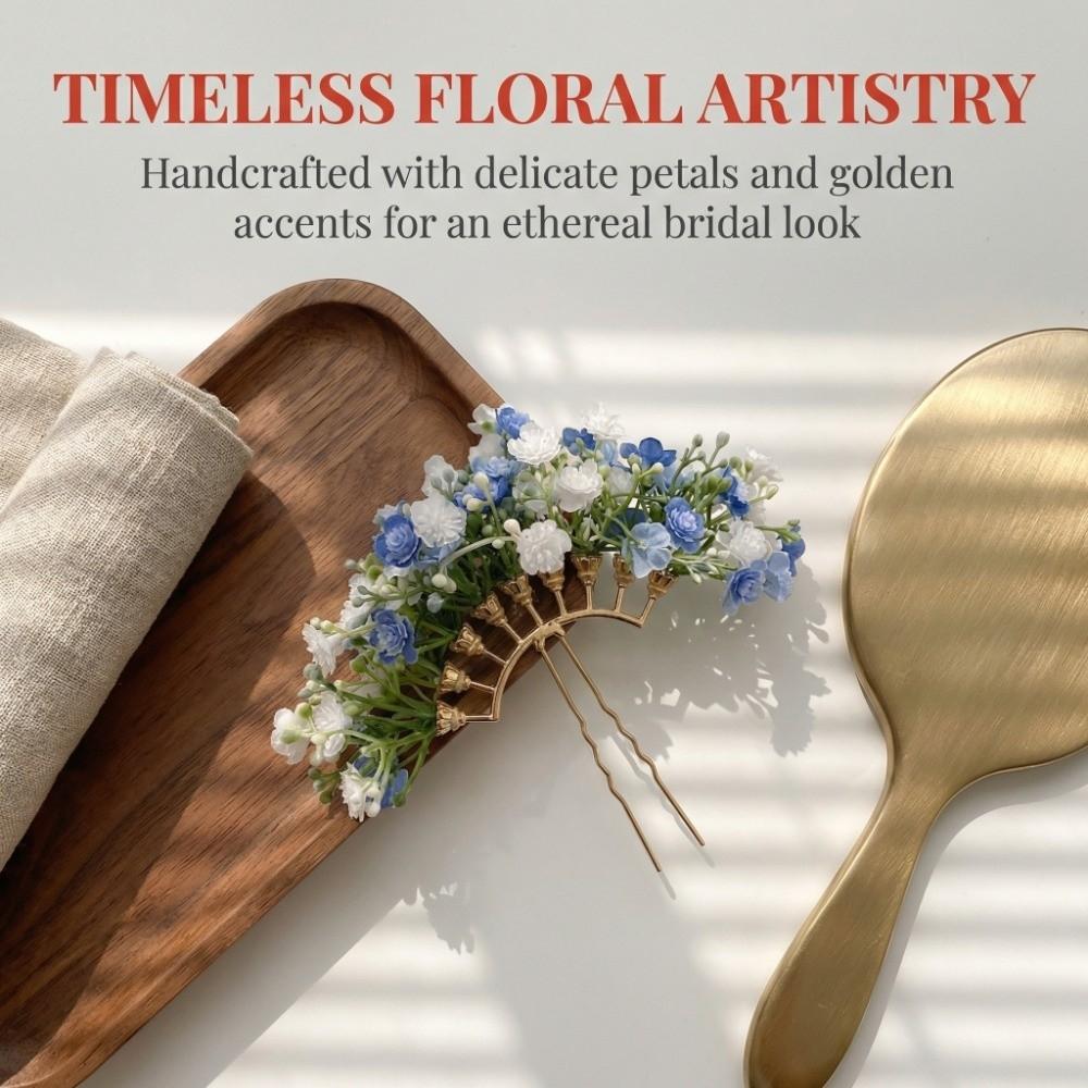 Fairy Starry Sky Flower Hiar Stick U-shaped Bride Side Clip Thai Hairpin Hair Accessories