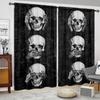 Three Wise Skulls Printed Curtain for Home Decor - Rod Pocket Window Treatment for Bedroom, Kitchen, Living Room
