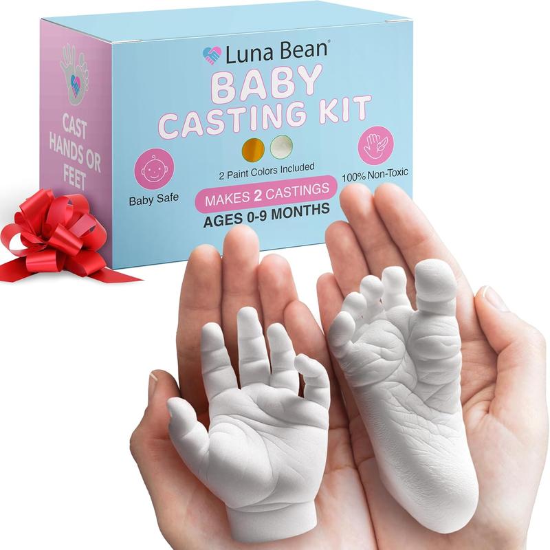 Luna Bean Baby Hand and Foot Casting Kit - 100% Non-Toxic Complete Molding Kit Makes 2 Castings Keepsake