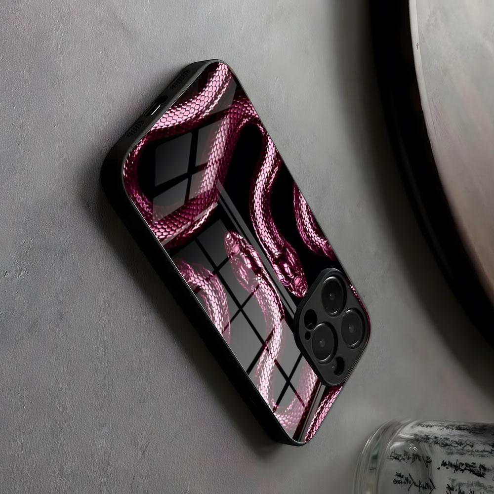 Змея Роза Череп Blvck Черный Чехол для Телефона Волновое Стекло Для IPhone17 Air 16 15 17 14 Pro Max 13 12 11 X XS XR Plus Для Samsung S 25 2