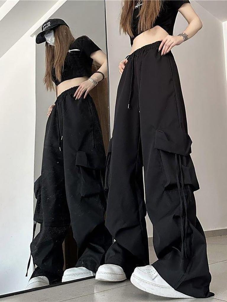 SvaYvee Карго Широкие Штанины Длинные Теплые Однотонные Свободные Размер 2XL Женские Брюки с Флисовой Подкладкой, Брюки, Брюки, Брюки, Повседневные, Стильные, Теплые, Цвет, Посадка,