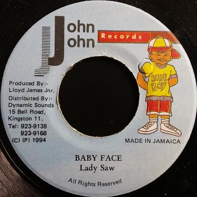 7-дюймовая пластинка LADY SAW - Baby Face NONE John John Recor 1994 Ямайка Регги, Ска и Даб Б/У