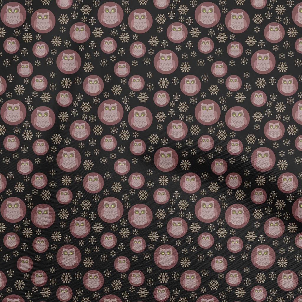 oneOone Cotton Flex Brown Fabric Owl Sewing Craft Projects Fabric Prints By Yard 40 Inch