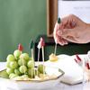 100 шт., рождественские одноразовые бамбуковые шампуры, палочки для еды, вилка для фруктов, рождественская вечеринка, торт, десерт, палочки для салата, зубочистка, шпажка