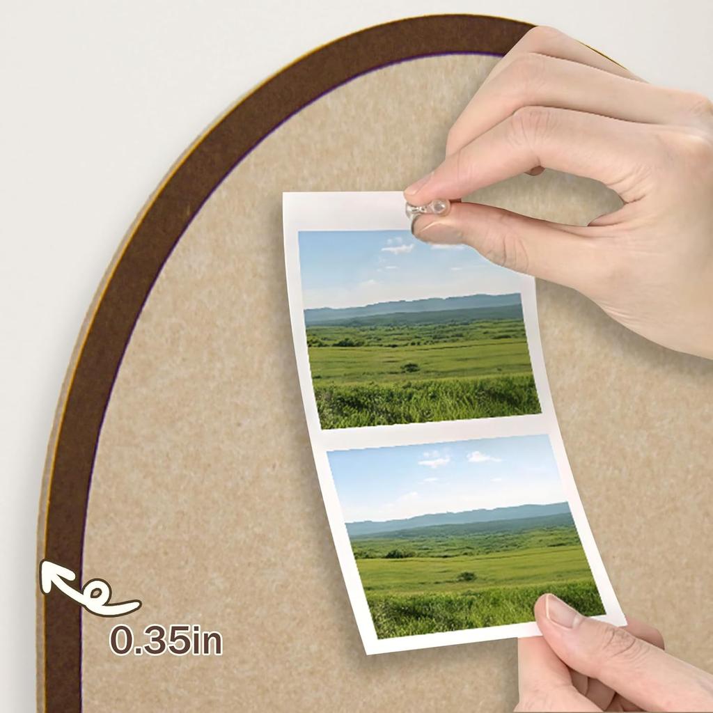 Large Cork Board Alternative, 23.6" x 31.5" Arch Felt Bulletin Board with 20 Wooden Pushp & Safe Removable Adhesive Tabs, Display Board for School,