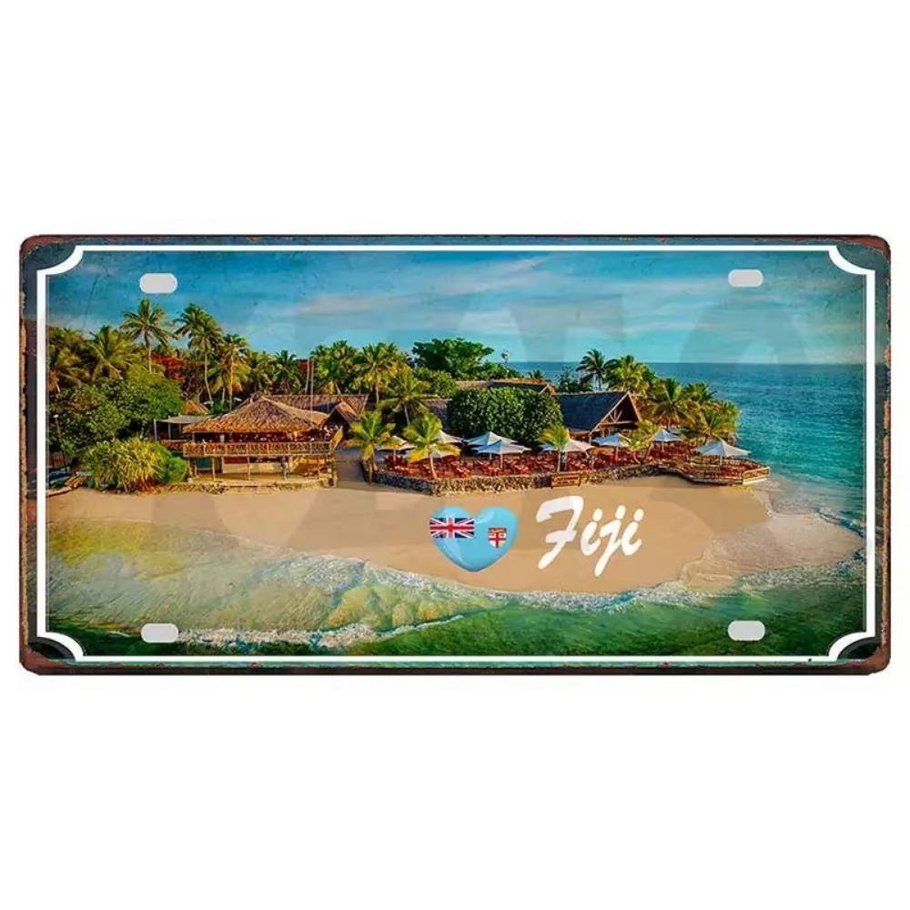 Flag Metal Retro Signs with Aesthetic Appeal Ideal Travel Souvenirs To Beautify Wall Decoration In Home Showcasing Vintage Style