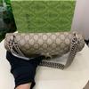 [Pre-Owned] Dionysus Tiger Head Buckle Logo Canvas Crossbody Shoulder Bag Small - Very Good #1ON1DDC