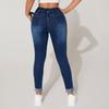 Drawstring Waist Denim Jeans For Women High Waist Stretch Pencil Pants Pantalones De Mujer
