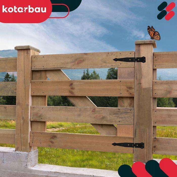 Дверные петли - KOTARBAU - 200 мм - Нержавеющая сталь - С порошковым покрытием - Черные