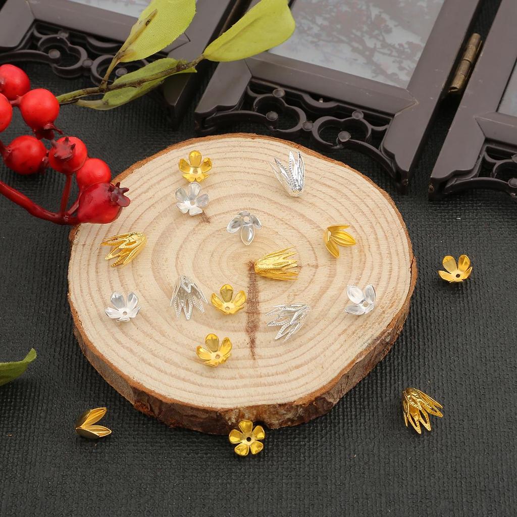 10pcs/Lot Iron Flower Bead End Caps Charms Bead Cups For Jewelry Making Findings DIY Bracelet Necklace Accessories