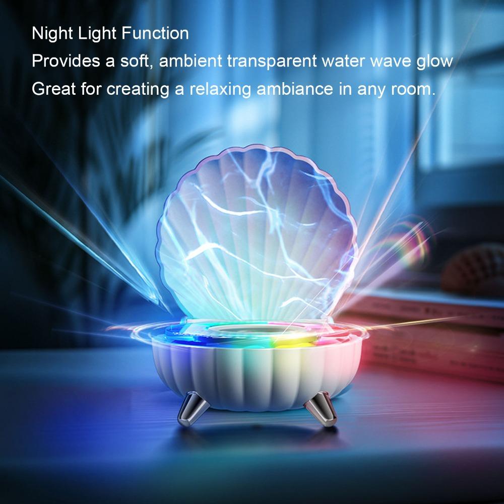 Shell Shape Wave Projector Mini LED Night Light Clear Sound Sound Effects Leisure Music Playing