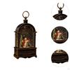 Christmas Music Box Desktop Figurine Lantern Portable Ornament Lighted for