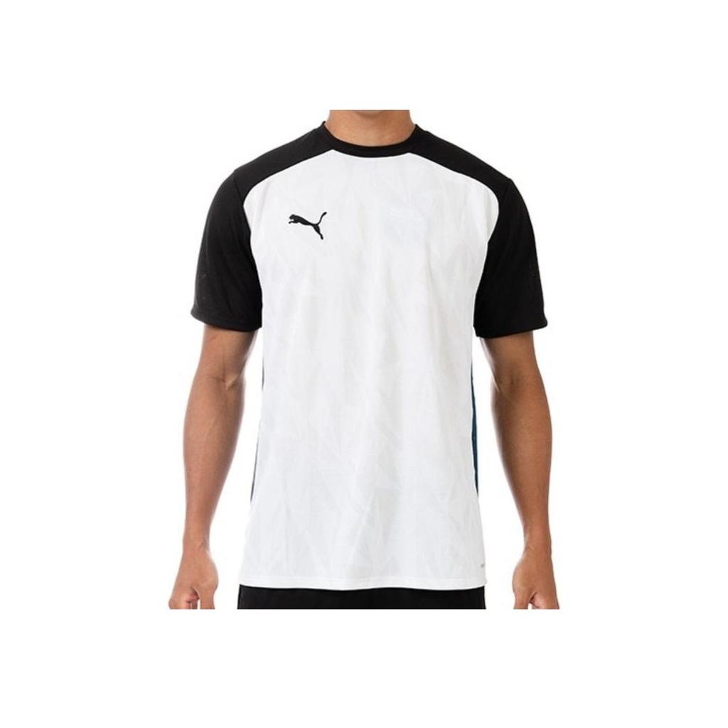 Puma Color Block Training Crew Neck Soccer Shirt Men Tops White 659129-04