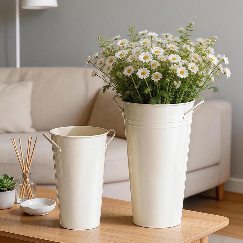 MOJY Decorative Metal Floral Bucket for Floor Arrangement