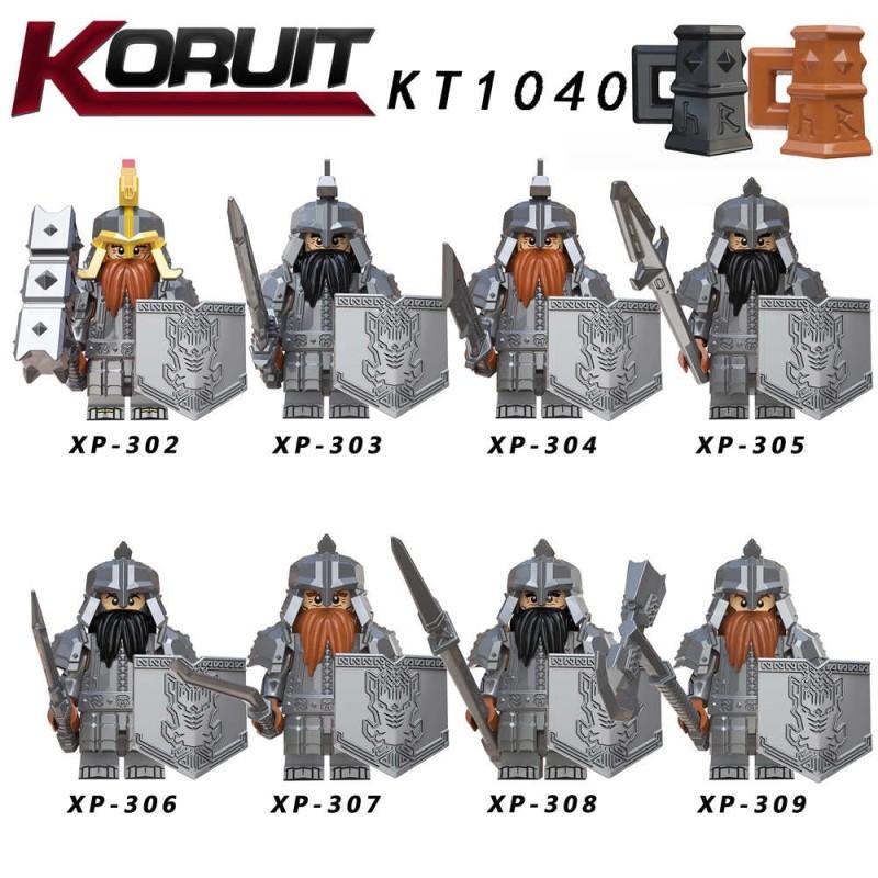 8 шт./компл. игрушки Lego Минифигурка хоббита-гнома Дурина народная Даин II Ironfoot KT1040 The Lord Of The